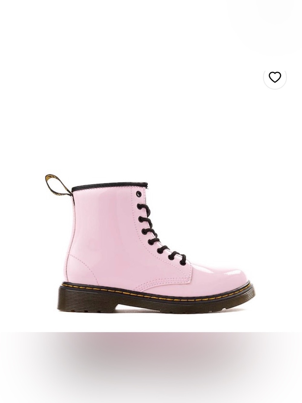 Dr. Martens Kids Pastel Pink Patent Lace-Up Boots size 1